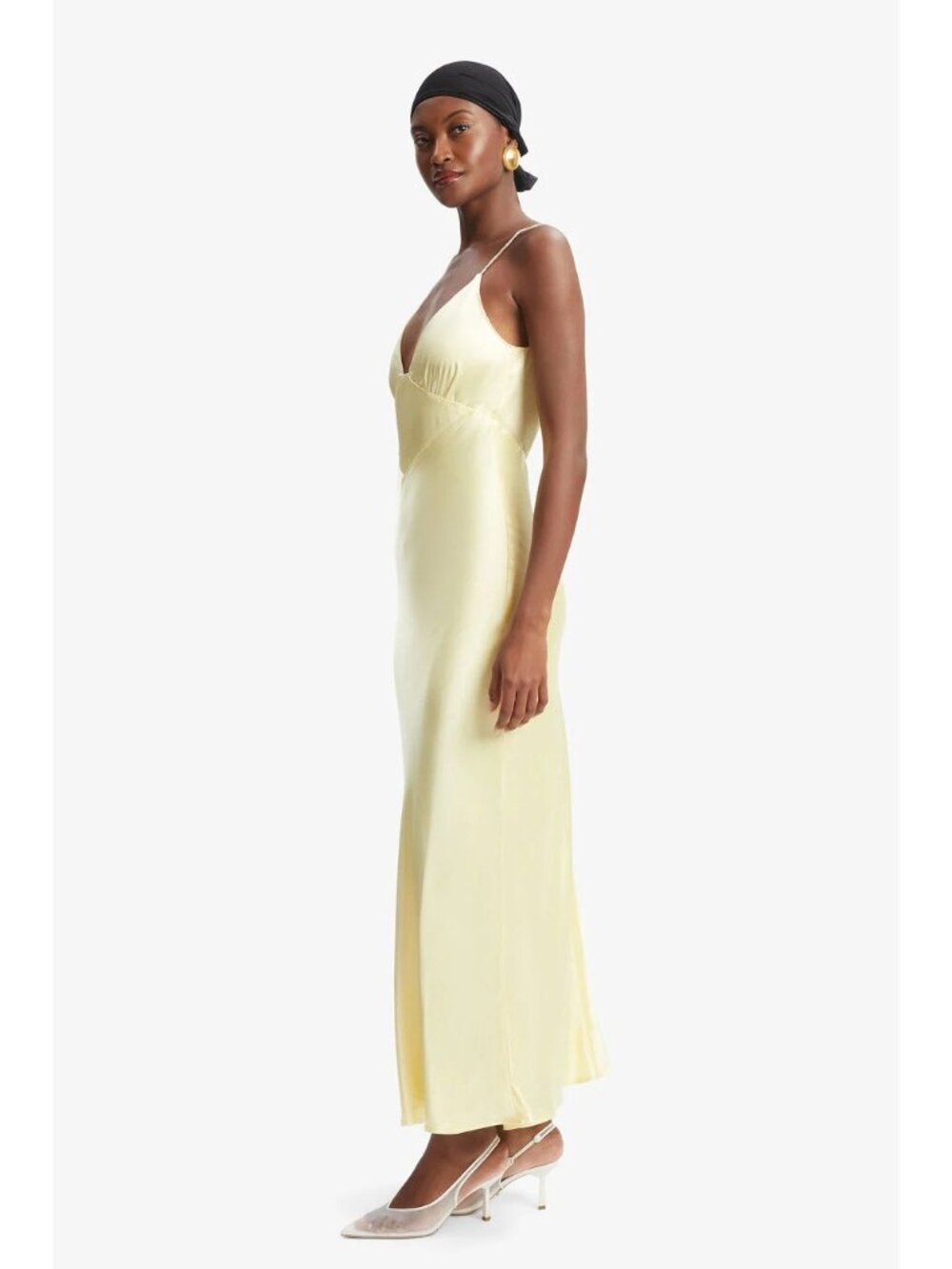 NWT Bardot Capri Diamonte Slip Dress Canary Yellow Satin Maxi Size 6 - Picture 11 of 13
